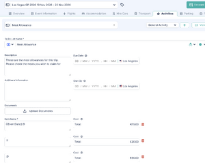 Dated Multi column Configuration for Meal Allowances
