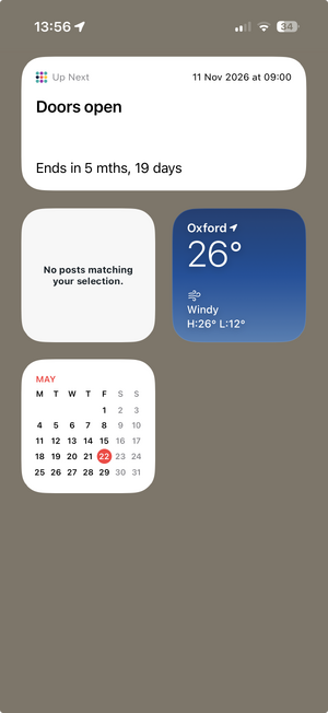 EventR Widget installed on home screen.png